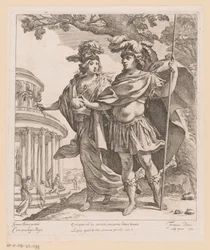 Minerva viser Louis XIII herlighetens tempel Quisquis ad hoc sacium (...) (tittel på objekt)
