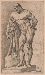 Farnese Hercules, trekvart visning vendt mot venstre [plate 3]
