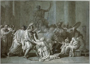 Cléombrote og Léonidas, ca. 1795 (penn og blekk med gouache på papir)