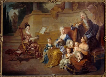 Franquevilles familie. Maleri av Francois De Troy (1645 - 1730)