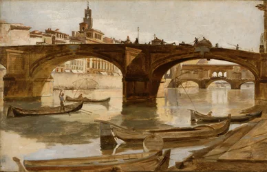 Broene: Firenze, ca. 1880 (olje på lerret montert på laminert papp)