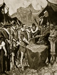 Stubbs har hånden kuttet av, 1521, illustrasjon fra 