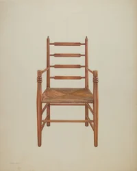 Stol, furu med sivsete, ca. 1939 (gouache på papir)