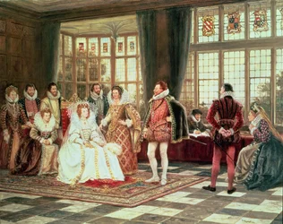 Dronning Elizabeth I (1533–1603) i hoffet