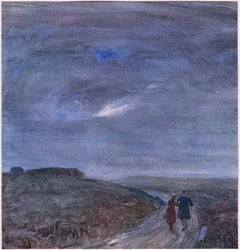 Flytur, ca. 1920 (fargelitografi)