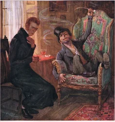 «Er den god, Brass, er den fin, er den velduftende, føler du deg som Grand Turk» sa Quilp, ca. 1920 (fargelitografi)