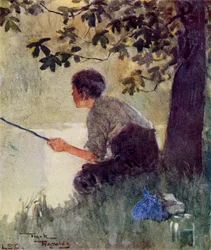 Fred, illustrasjon av Frank Reynolds fra «Prinsesse Marie-Josés barnebok», utgitt 1916 (fargelitografi)