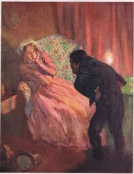 «Du trodde du var enke, ikke sant», ca. 1920 (fargelitografi)