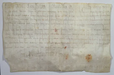 Dokument signert av keiser Karl den store (742–814) med hans monogram (vellum)