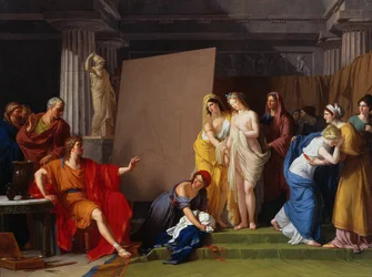 Zeuxis velger sine modeller til bildet av Helena blant jentene fra Kroton, ca. 1790
