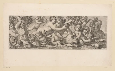 Bacchus med satyr, nereid og putti i vannet Mytologiske figurer ved vannet (serietittel)