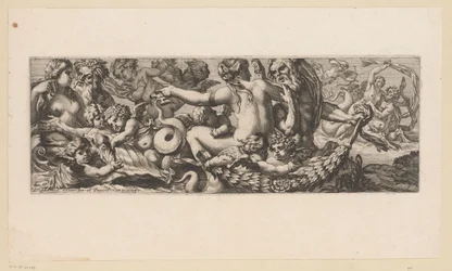 Triumph of Met Galatea med Nereids, Satyrs og Putti Mytologiske figurer ved vannet (serietittel)