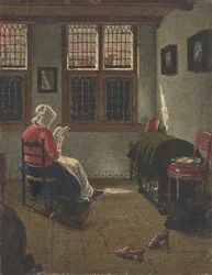 En lesende kvinne, etter Pieter Janssens Elinga, 1846-47