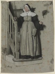 Opptaksbrevet, interiøret i et kloster, ca. 1867.