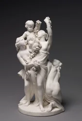 Figure of Love Carried by the Three Graces, produsert av Sèvres Factory, 1768