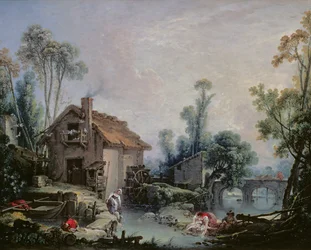 Landskap med en vannmølle, 1755
