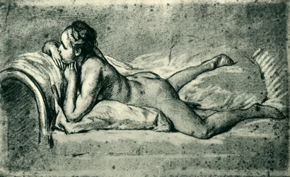 Liggende kvinnelig akt, 1751, 1943