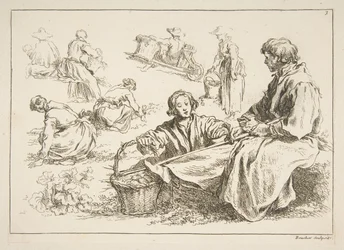 Ark med skisser, 1753.