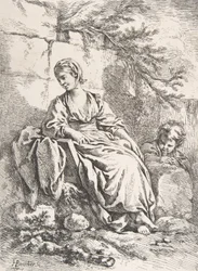 Den unge jenta hviler, 1756.