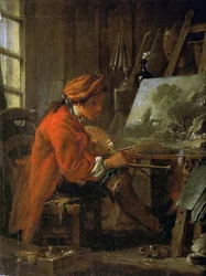 Maleren i sitt studio Self-Portrait, ca 1730.