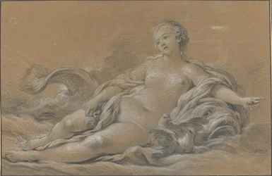 Venus lener seg på en delfin