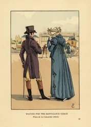 Par som venter på Saint-Cloud-treneren, Place de la Concorde
