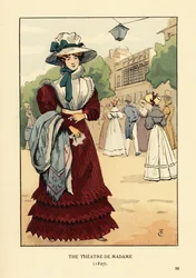Kvinne utenfor Theatre du Gymnase, Paris