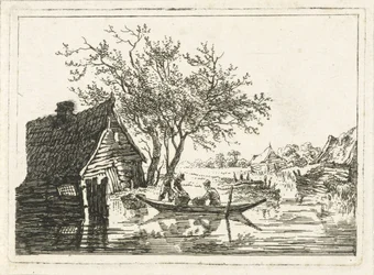 Elvelandskap med gård