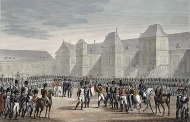 Abdikasjonen av Napoleon og hans avgang fra Fontainebleau til Elba, 20. april 1814