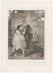 Blind Ødipus ledet av Antigone