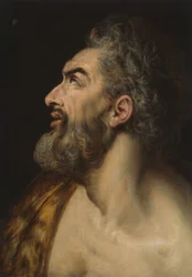 Studiehode til en skjegget mann, ca. 1565.