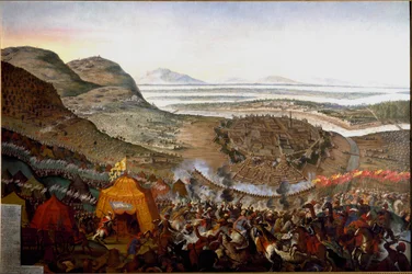 Utsikt over slaget ved Wien 12.09.1683 på Kahlenberg-bakken