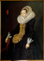Portrett av Catherine Both van der Een, tredje kone av Paulus van Beresteyn Maleri av Frans Hals l