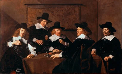 Forstanderne ved Sankt Elisabeth-hospitset i Haarlem, maleri av Frans Hals (ca. 1580-1666), 1641, 252x153 cm, Haarlem, Frans Hals-museet, Holland
