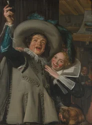 Ung mann og kvinne i et vertshus, 1623.