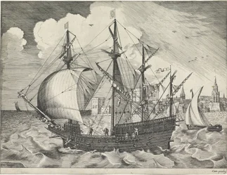 Firemester forlater havnen Seilskip (serietittel)