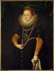 Erkehertuginne Konstanze, dronning av Polen, datter av erkehertug Karl II Habsburg (olje på lerret)