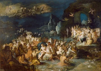 Neptuns bad, av Frans Francken II eller Francken Younger (1581-1642)