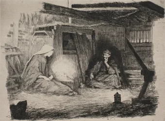 Maria, Kristusbarnet og Josef julemorgen