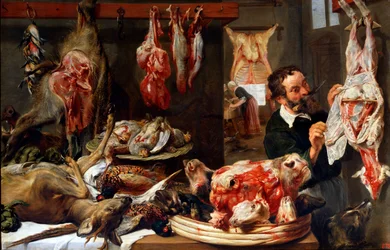 En slakterbutikk, 1630-tallet.