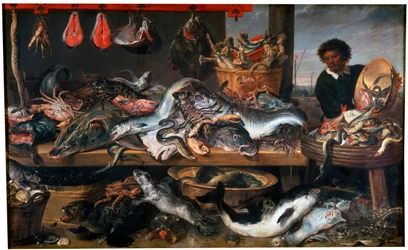 En fiskehandlerbutikk, 1600-tallet
