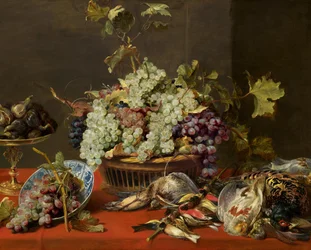 Stilleben med druer og vilt, ca. 1630.