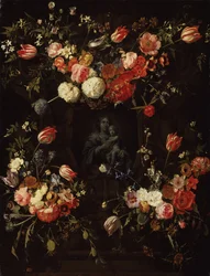 Madonna omgitt av blomster, 1662