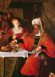 Herodes og Herodias ved Herodes-festen (detalj av 222483)