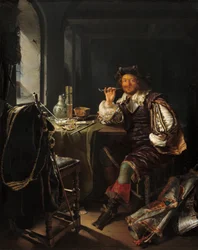 En soldat som røyker en pipe, ca. 16571658.