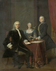 Familiegruppe i et interiør
