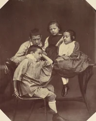 Alfons, Eugen, Marie og Hermine Antoine, 1850-60-tallet.