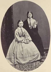[Portrett av to jenter], 1850-60-tallet.
