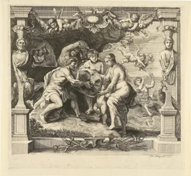 Thetis mottar våpen fra Vulcan for Achilles History of Achilles (serietittel)
