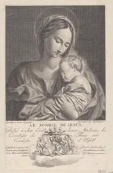 Jomfru og barn, med Kristusbarnet som sover i armene hennes Le Someil de Jesus, 1743-1807.